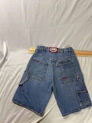 Vtg Ecko Jean Shorts Denim Carpenter Baggy Loose Men's 32 Skater Y2k Wide Pocket • $60