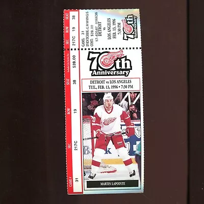 2/13/96 LA Kings Detroit Red Wings Ticket Kurri Kozlov Federov Coffey Goals • $9.99