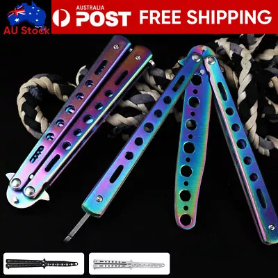 AU CSGO Rainbow Butterfly Knife Metal Folding Practice Trainer Training Tool  • $7.69