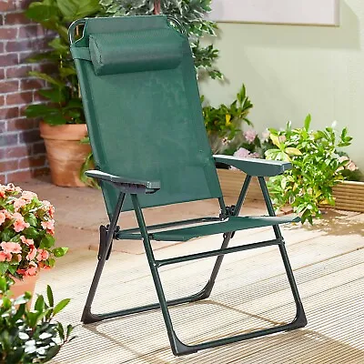 Oakley Folding Garden Patio Reclining Chair With Headrest • £59.99