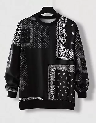 Bandana Sweatshirt Size Xl Men’s New Black White Sweatshirt Pullover New • $14.99