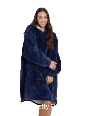 Hooded Blanket Soft Cozy Warm Fleece Wearable Oversize Blanket Hoodie Navy • $41.95