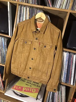 Men’s Levi’s Denim Trucker Jacket Mustard Excellent Condition Size Small • £28.99