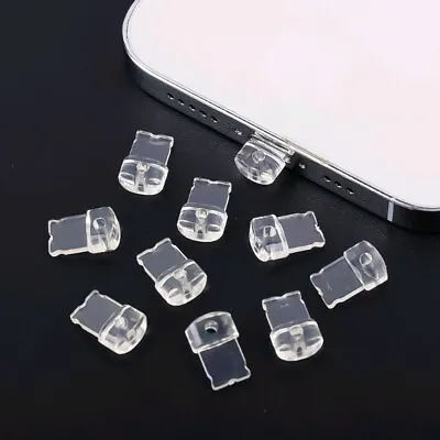 5x DIY Anti Dust Plug Clear Charge Port Dust Plug For IPhone Stopper Protection • £3.79