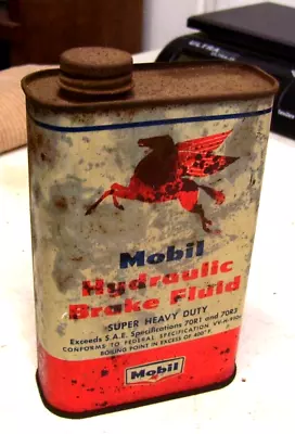 Vintage Mobil Brake Fluid Empty Pint Can - New York Socony Pegasus • $18.55