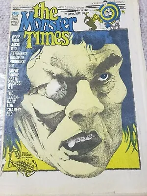  Vintage The Monster Times Newspaper Vol:1 No :28 (fc-47-4) • $13.95