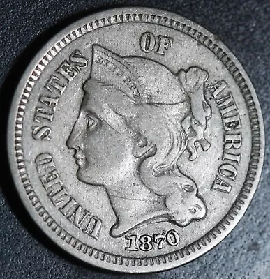 1870 Three 3 Cent Nickel • $25