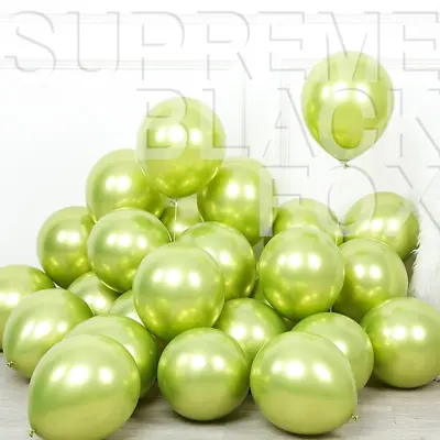 50 Light Green Metallic Balloons Chrome Shiny Latex 12  Thick Wedding Party Baby • $6.99