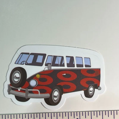 $2.99 • Buy Hippie Van White Gray & Red Peace Love Flowers Bus VW - Vinyl Sticker Decal