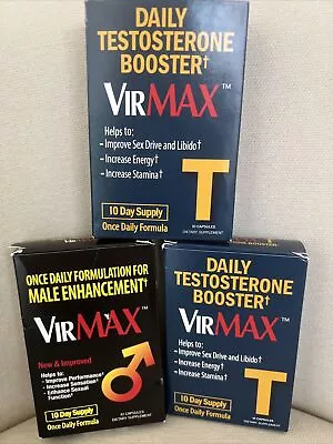 VirMAX Daily Testosterone Booster Lot Of 3  Use By  7/25 And 9/25 • $45