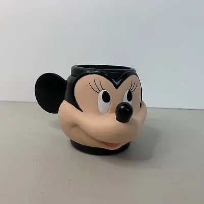 Vintage Applause Disney Minnie Mouse Head Face Plastic Cup Mug 3D • $11.50