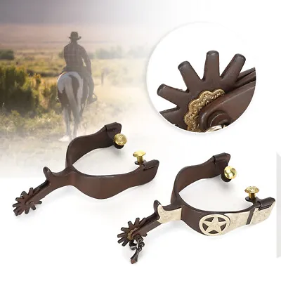 Low Carbon Steel Elegant Appearance Hand Sculpture Cowboy Horse Boot Spurs D Tpg • £34.57