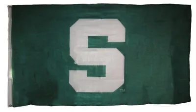 3x5 Michigan State   S   University Football Knitted Nylon Premium Flag 3'x5' • $8.94