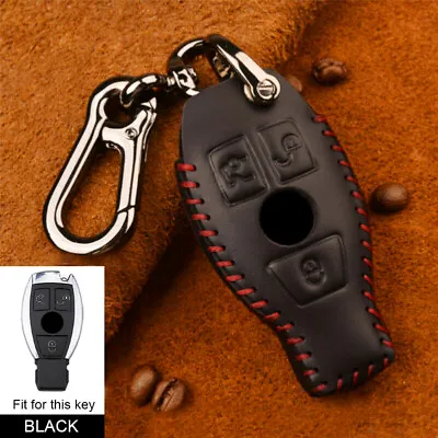 For Mercedes Benz C E S M CLS CLK Class Leather Remote Key Cover Case Holder Fob • $16.98