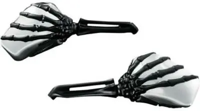 $125.95 • Buy Kuryakyn Skeleton Black Hand Chrome Mirrors Set Motorcycle Harley Honda 1764