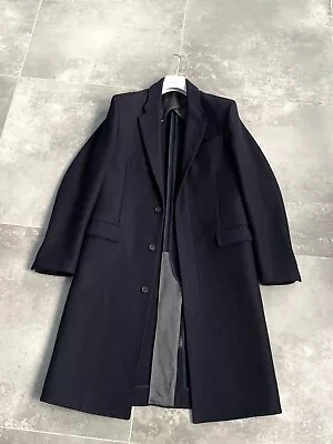 Men's ACNE STUDIOS Wool Tweed Trench Coat Long Mac Formal Jacket EU 50 UK 40 M-L • £319.99