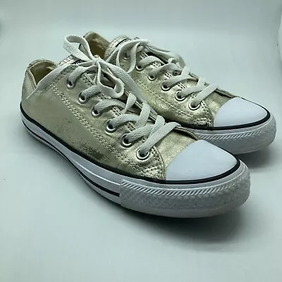 Converse All Star Gold Fabric Low Top Unisex Sneakers Women's 8  Men's 6 • $30