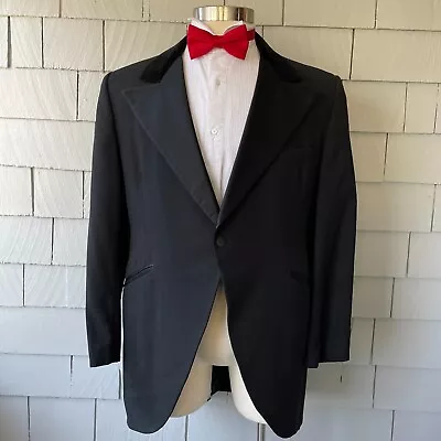 Vintage After Six Masters Mens Black Tuxedo Morning Coat With Tails Size 44 • $80