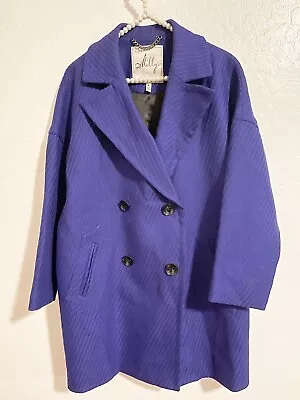 Milly 100% Wool Blue/purple Coat Size 6 • $49