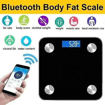 Digital Body Fat Scales Backlit Smart BMI Bluetooth Bathroom Body Weight Scale • $29.99