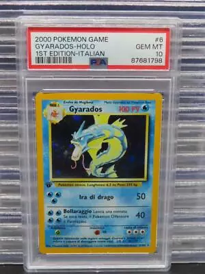 2000 Pokemon Italian Base Set 1st Edition Gyarados Holo Rare #6 PSA 10 GEM MINT • $10