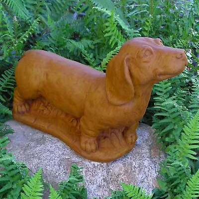 Cast Stone Cement Dachshund Puppy Dog Outdoor Garden Statue • $86