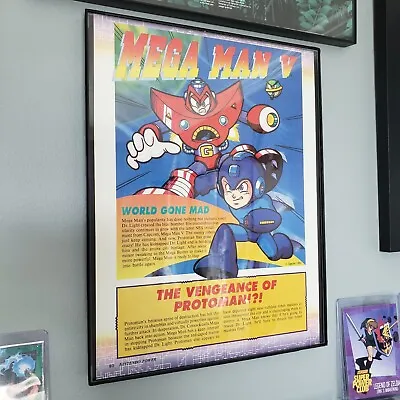 Framed Retro 1992 CAPCOM Mega Man V 5 Ad/poster NES Video Game Wall Art • $29