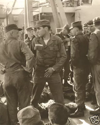 Elvis Presley In The Army 1958 On Deck Of Ship To Germany In Uniform MUST SEE • $8.99