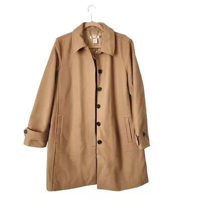 J.CREW Wool Car Coat Thinsulate Lining In Camel Size L • $170