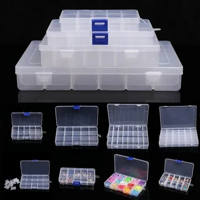 24 Compartments Clear Plastic Storage Box Jewelry-Bead Screw Organizer Container • $1.42