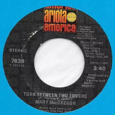 Mary MacGregor Torn Between Two Lovers #1 On Billboard In Feb 77 45 Rpm Record • $3.50