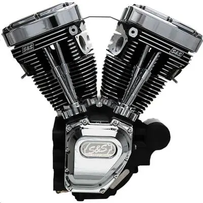 S&S Engine T124 640GE Cams Wrinkle Black/Chrome Harley Touring 07-16 • $7300