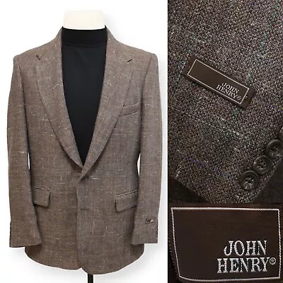 JOHN HENRY VINTAGE TWEED Mens Slim Fit Sport Coat Suit Jacket Blazer 00 R • $59.99