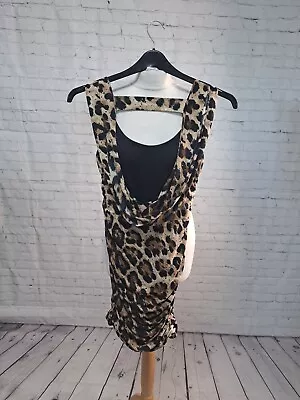 Womens Dress Size 10 Animal Print Gathered Jane Norman (JU08) • £16.59