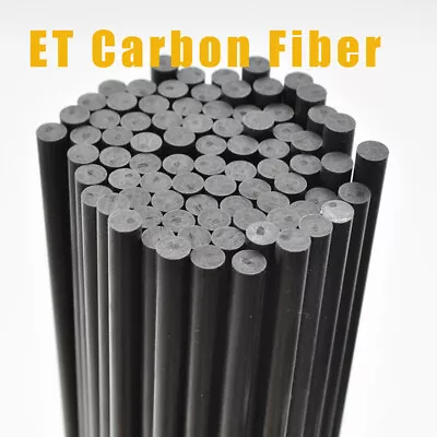 Carbon Fiber Round Bar Solid Rod10mm 12mm 13mm 14mm 15mm 16mm 18mm 20mm X500mm • £13.06