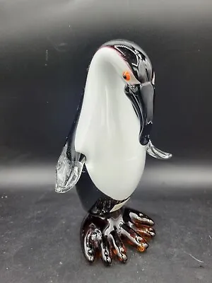 Gea Art Glass Hand Blown Penguin Bird Figurine Sculpture Statue Murano Style • $40