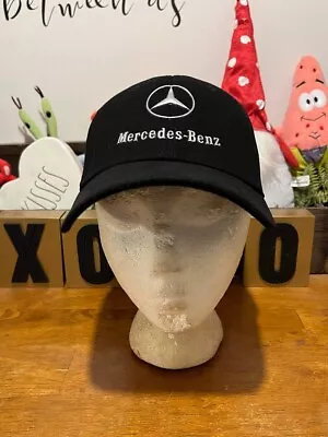 Mercedes-Benz Black & White Logo Hat Adjustable Baseball Cap Strapback Adult • $14.99