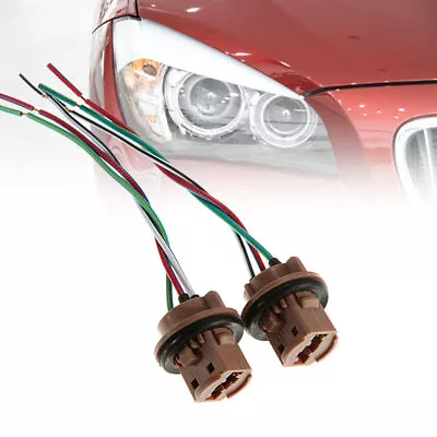 2Pcs T20 7443 Bulb Socket Brake Turn Signal Light Wiring Harness Led Tail Plug • $10.48