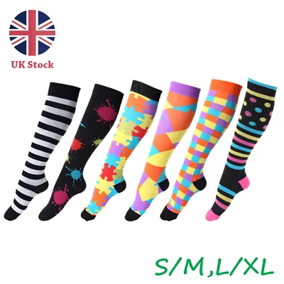 Compression Socks Women And Men Unisex 21-59CM Medical Nursing Travel Crossfit • £4.49