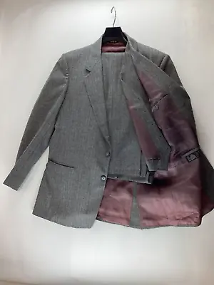 Mens TDC Gray Stripe Wool Three Piece Suit 42R 35W EUC • $199.99