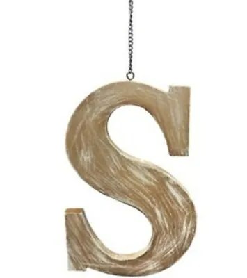 Large 9  Wooden Letter S Wall Hanging Decor Bee & Willow Home Initial  • $15.99