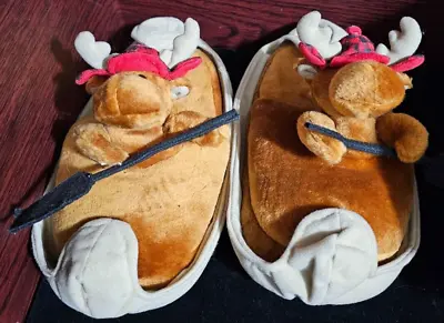 Pre-Owned Slippers Moose Rowing Boat Size Large 11-12 • $7.99