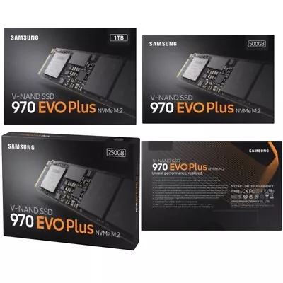 New Samsung 970 Evo Plus Internal Solid State Drive M.2 SSD 250GB 500GB 1TB 2TB  • $123.74