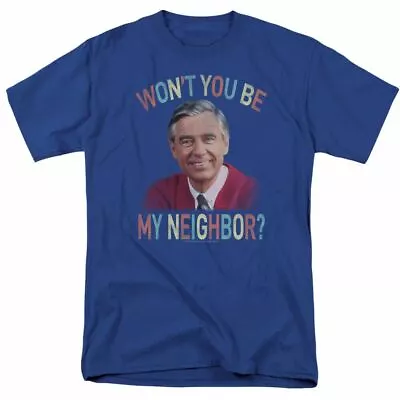 Mister Rogers Wont You T Shirt Mens Be My Neighbor Licensed Classic Royal Blue • $17.49