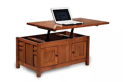 Amish Mission Lift Top Storage Coffee Table Computer Occasional Solid Wood • $1579.99