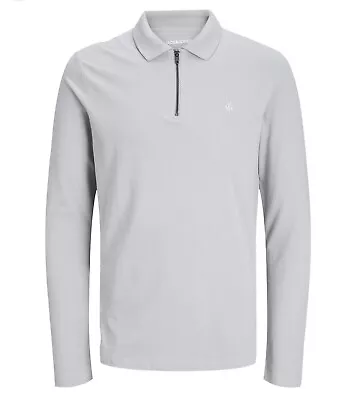 Men’s Jack And Jones Long Sleeved Grey Polo Shirt - L. Brand New Without Tags. • £7.99