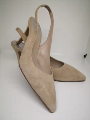 Luxury Designer Ursula Mascaro Suede Nude Beige Heel New 179€Shoes EUR 385 • £75.06