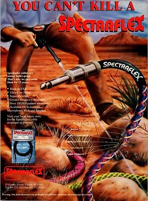 1992 Vintage 8x11 Print Ad For Spectraflex Guitar Cable Western Cool Kline Art • $9.95