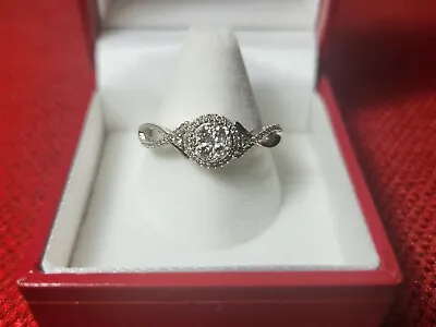 Zales 1/3 CT.T.W. Diamond Ring 10K White Gold 9.5 Size • $300