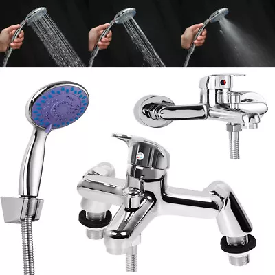 Luxury Bath Filler Tap Shower Mixer Taps Bathroom Chrome Sink With Hand Held Set • £17.99